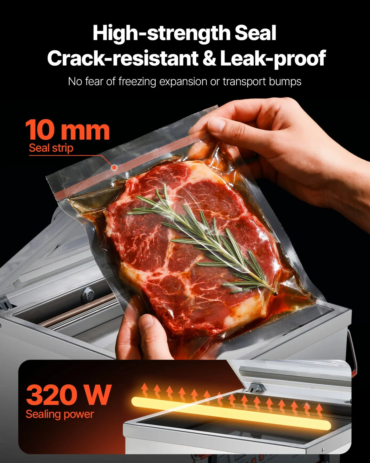 VEVOR Chamber Vacuum Sealer, 320W Sealing Power, Vacuum Packing Machine for Wet Foods, Meats, Marinades and More, Compact Size with 12.6 in Sealing Length, Applied in Home Kitchen and Commercial Use - Image 22