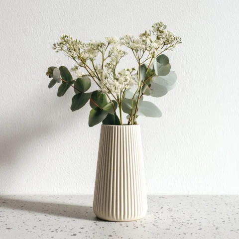 3D Printed Origami Vase | Ribbed Geometric Decor