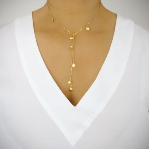 18K gold plated seashell wrap necklace