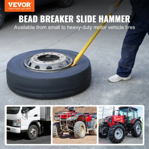 VEVOR Tire Bead Breaker Slide Hammer, 46.3" Length Heavy Duty Steel Tire Bead Breaker, Portable Tire Changing Sliding Impact for Car Truck Trailer Tire Removal