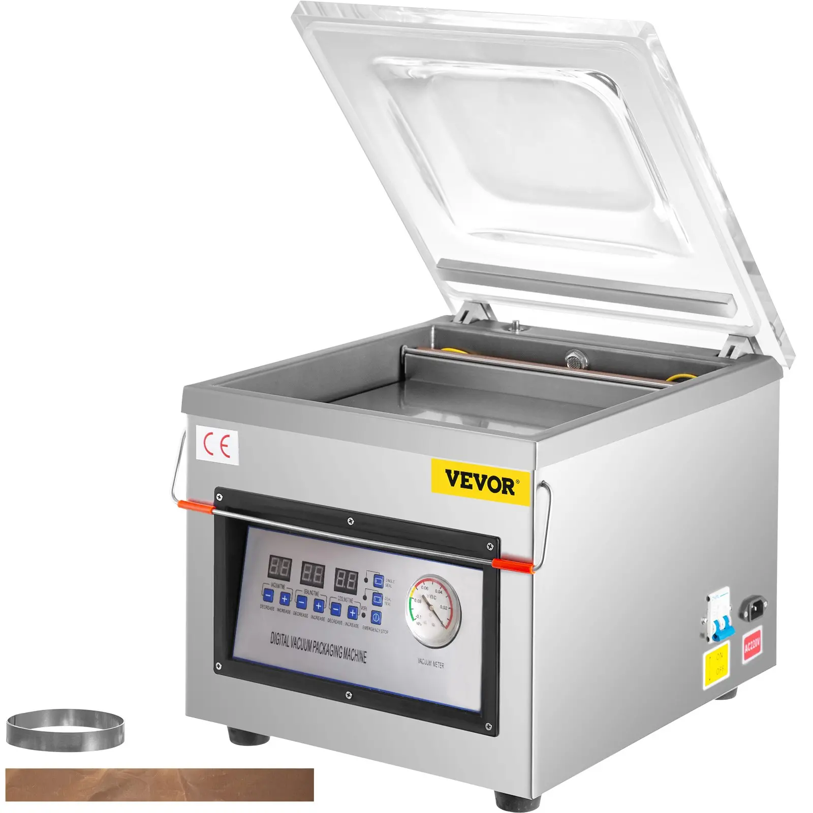VEVOR Chamber Vacuum Sealer, 320W Sealing Power, Vacuum Packing Machine for Wet Foods, Meats, Marinades and More, Compact Size with 12.6 in Sealing Length, Applied in Home Kitchen and Commercial Use - Image 8