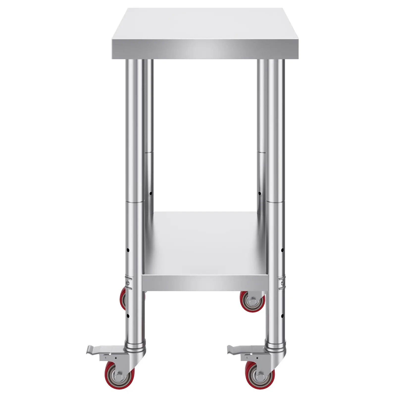 VEVOR Stainless Steel Work Table 24 x 18 x 34 Inch, 700 LBS Load Capacity with 4 Wheels, 3 Adjustable Height Levels, Heavy Duty Food Prep Worktable for Commercial Kitchen Restaurant, Silver - Image 20