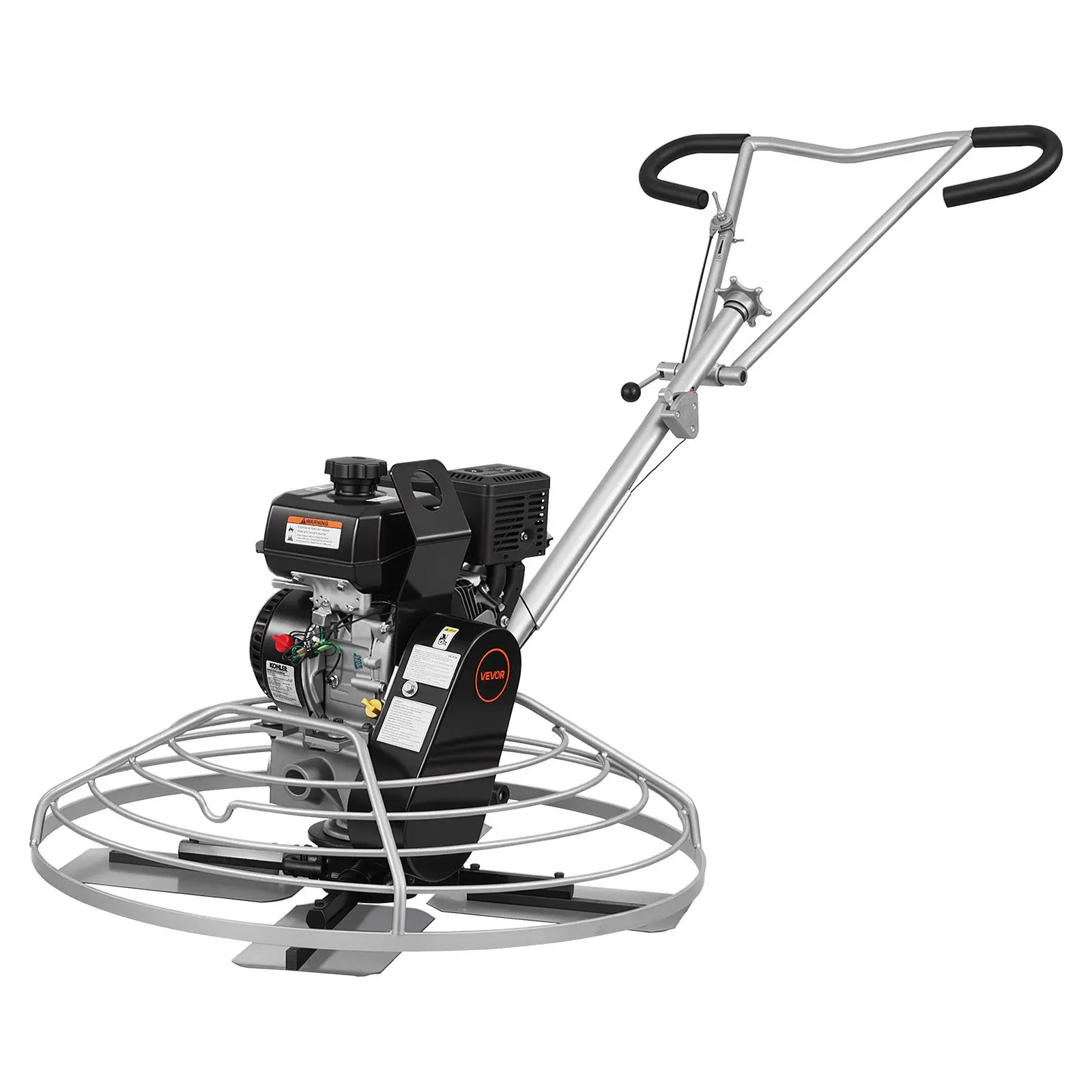 VEVOR Power Trowel, 38 inch Concrete Finishing Machine with Float Pan, 7HP Kohler Engine, 4 Blades, Adjustable Pitch, Gas-Powered Walk-Behind Cement Surface Finisher for Smooth Floors, Construction - Image 8