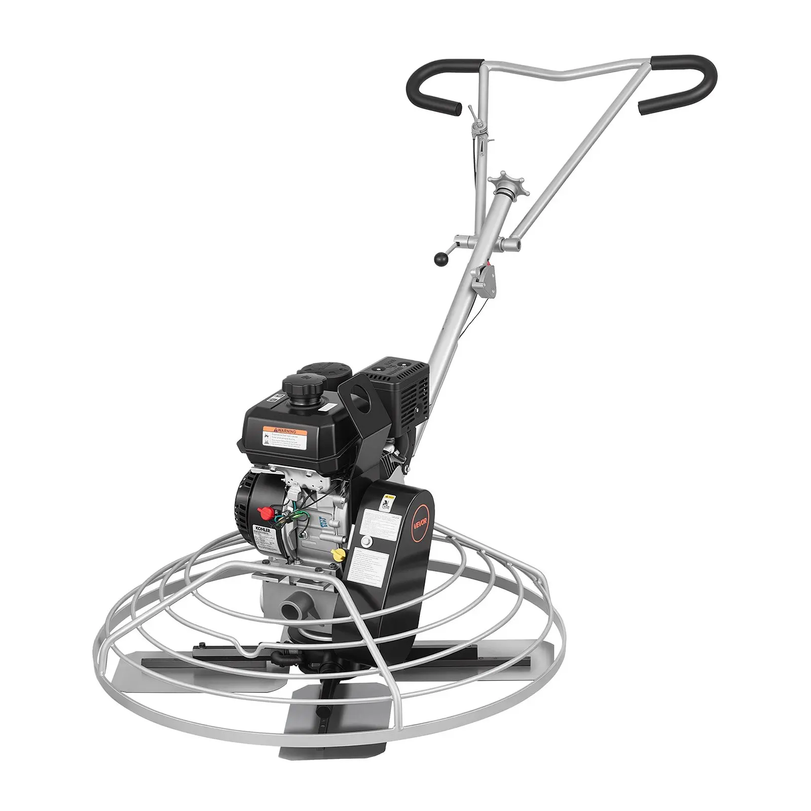 VEVOR Power Trowel, 38 inch Concrete Finishing Machine with Float Pan, 7HP Kohler Engine, 4 Blades, Adjustable Pitch, Gas-Powered Walk-Behind Cement Surface Finisher for Smooth Floors, Construction - Image 9