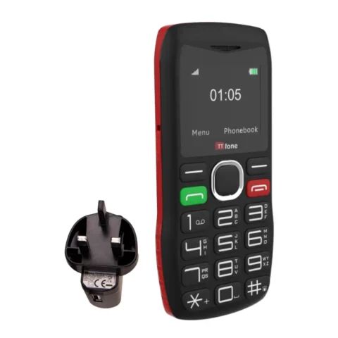 TTfone TT880 Easy-to-Use Big Button Mobile Phone with EE Pay As You Go SIM, USB C Mains Charger