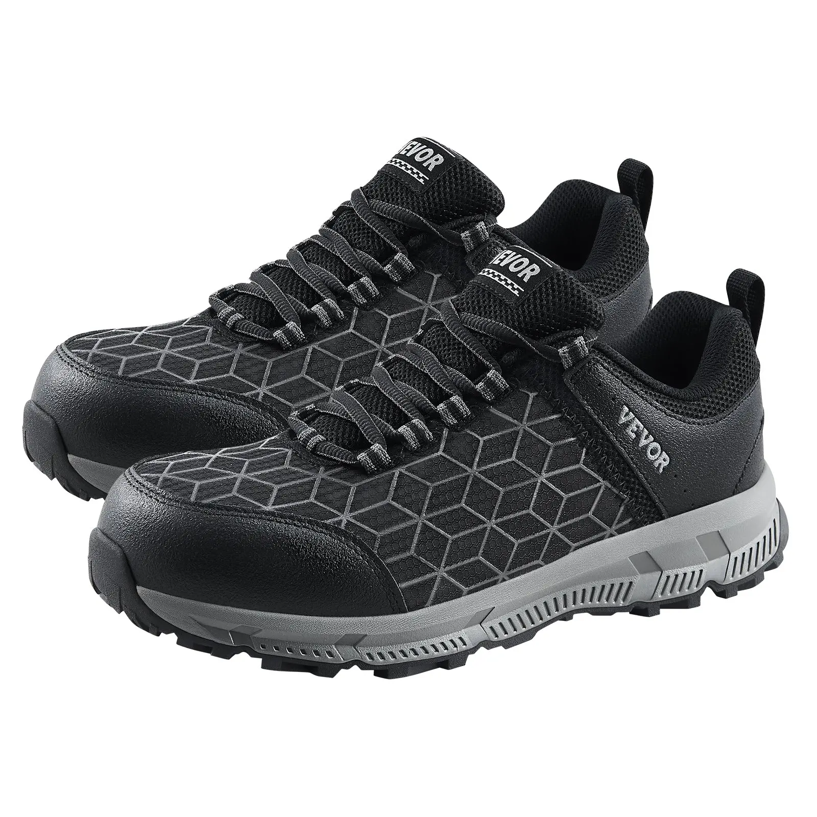 VEVOR Steel Toe Shoes for Men, US Size 9 Wide, Mens Cushion Sport Safety Toe Athletic Work Shoe, Indestructible Safety Sneakers Lightweight,Breathable Industry Construction Work Shoes, Black - Image 9