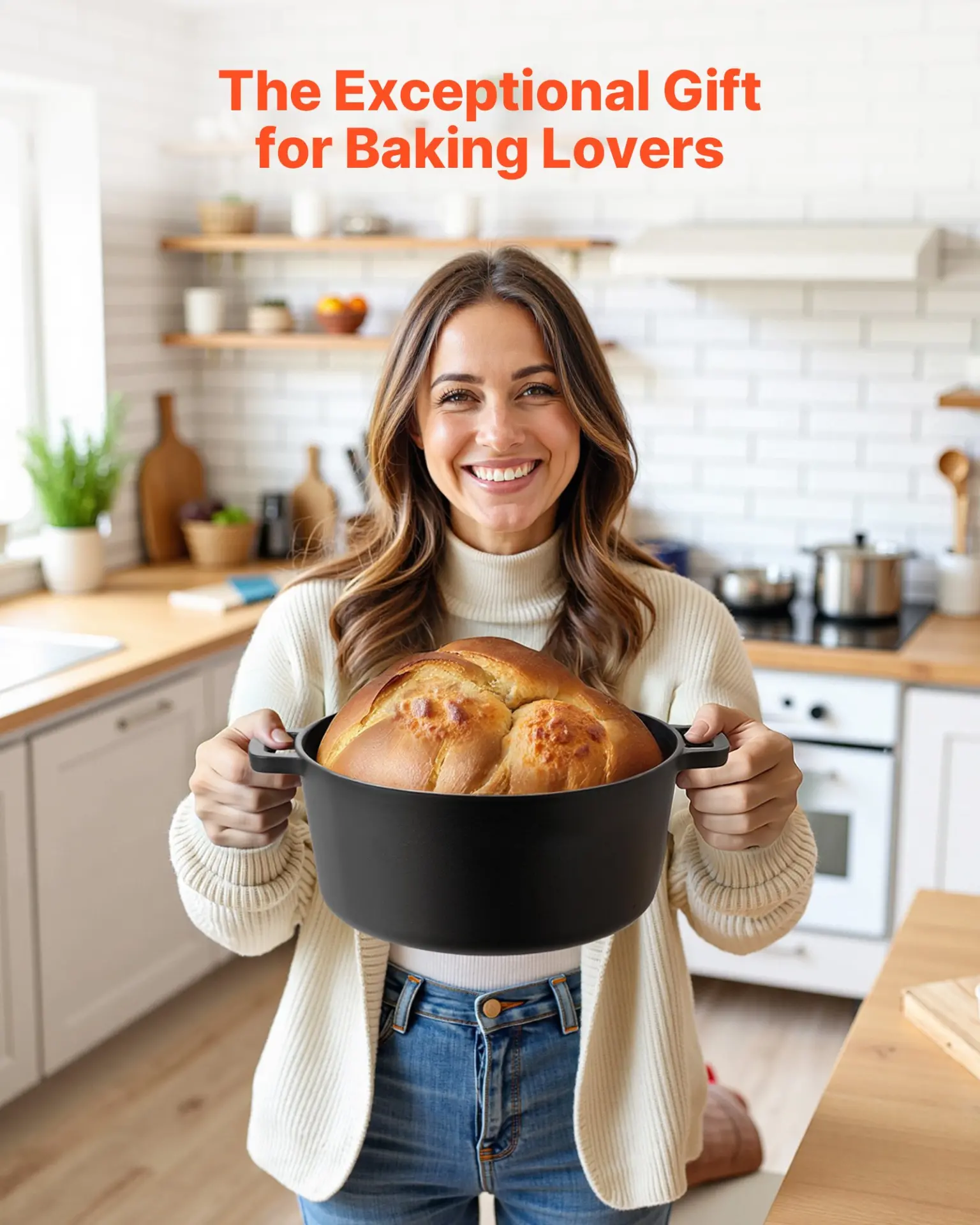VEVOR Cast Iron Dutch Oven, 2-in-1 Pre-Seasoned Pot with Skillet Lid, 5QT Cookware Pan with Proofing Basket, Bread Baking Accessories, Bread-Oven Compatible 500 - Image 5